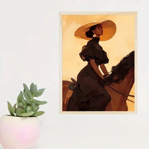 New Stunning African American woman Elegant Equestrian unframed print 🔥 - Picture 3 of 4